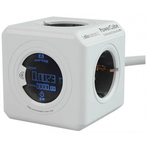 220V-os PowerCube Extended elosztó kijelzővel (4 aljzat, 1,5m) piros #2
