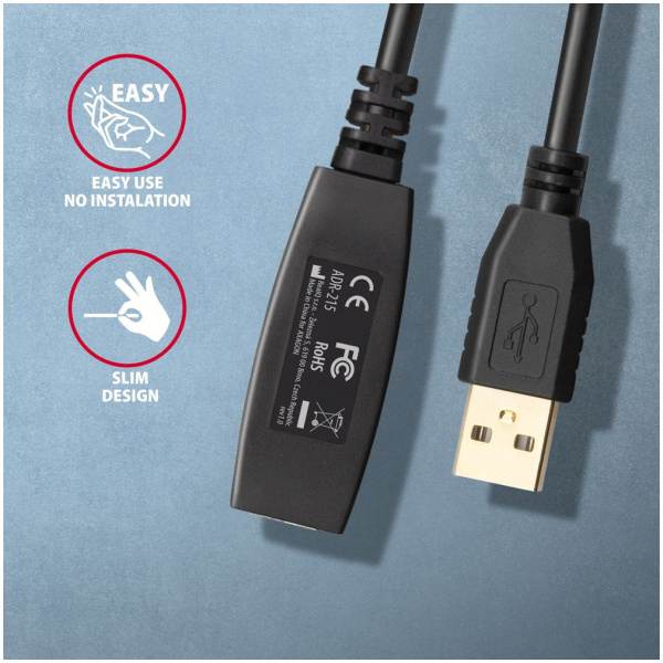 Axagon ADR-220 USB 2.0 extender kábel, aktív 20m #3