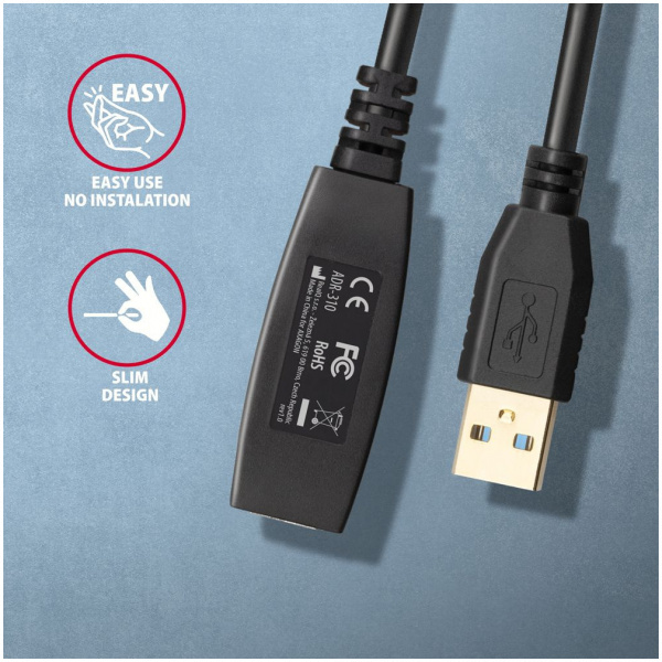 Axagon ADR-310 USB 3.2 extender kábel, aktív 10m #3