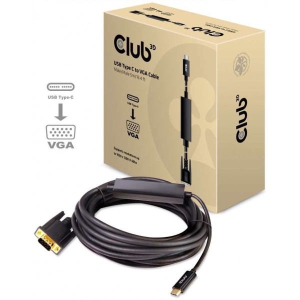 Club3D USB Type-C™ - VGA (DSUB) aktív kábel 5m #5