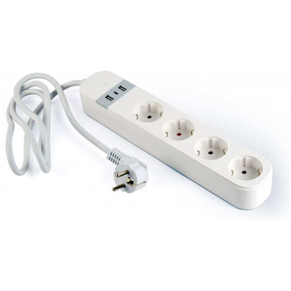 Gembird 4 aljzatos okos (Smart) elosztó USB töltőportokkal (fehér) #2