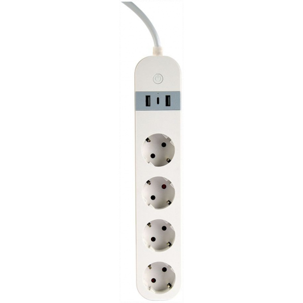 Gembird 4 aljzatos okos (Smart) elosztó USB töltőportokkal (fehér) #3