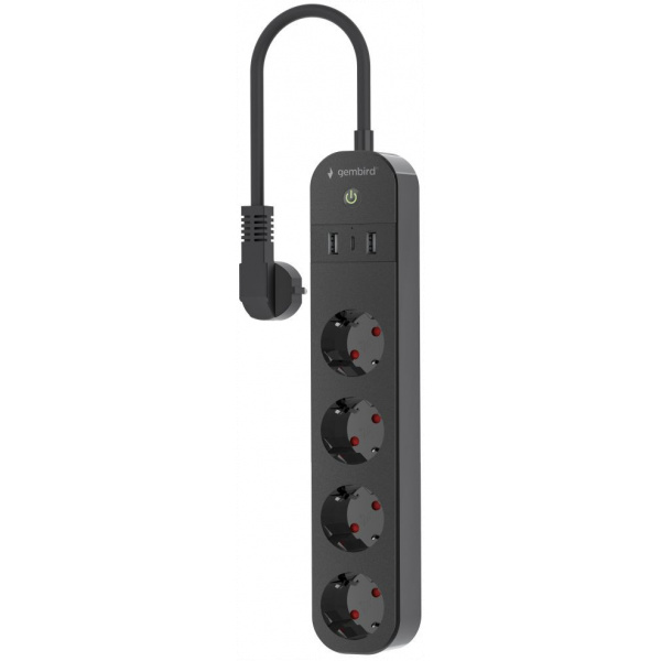 Gembird 4 aljzatos okos (Smart) elosztó USB töltőportokkal (fekete) #3