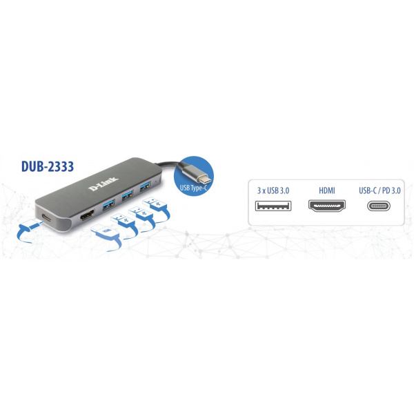 D-Link DUB-2333 5-in-1 USB-C Hub (HDMI/Power Delivery) #3