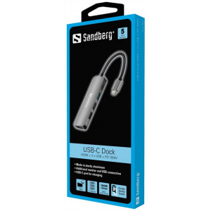 Sandberg USB-C HDMI+3xUSB+PD 100W dokkoló #2
