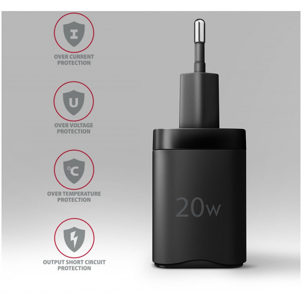 Axagon 220V-os USB-s fali gyorstöltő (1x QC3 USB + 1x PD3.0 USB-C port) 20W #2