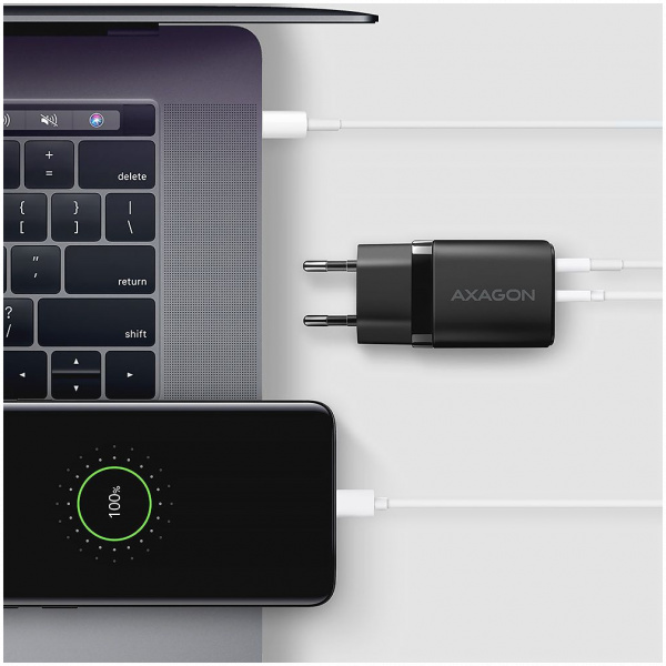 Axagon 220V-os USB-s fali gyorstöltő (1x QC3 USB + 1x PD3.0 USB-C port) 20W #4