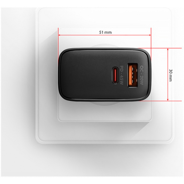 Axagon 220V-os USB-s fali gyorstöltő (1x QC3 USB + 1x PD3.0 USB-C port) 45W #7