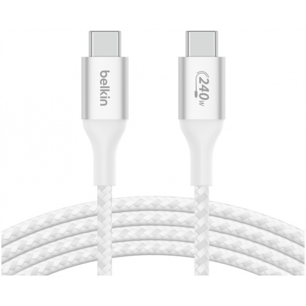 Belkin USB 2.0 USB-C – USB-C (M/M) szövetes kábel, fehér 240W (5A) 1m #4