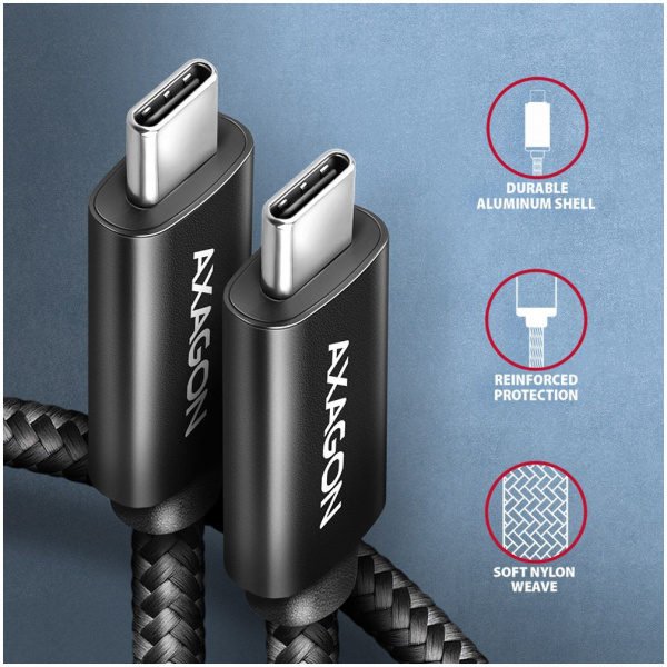 Axagon USB 2.0 C – C töltőkábel (PD 240W, 5A) 3m NEW #3