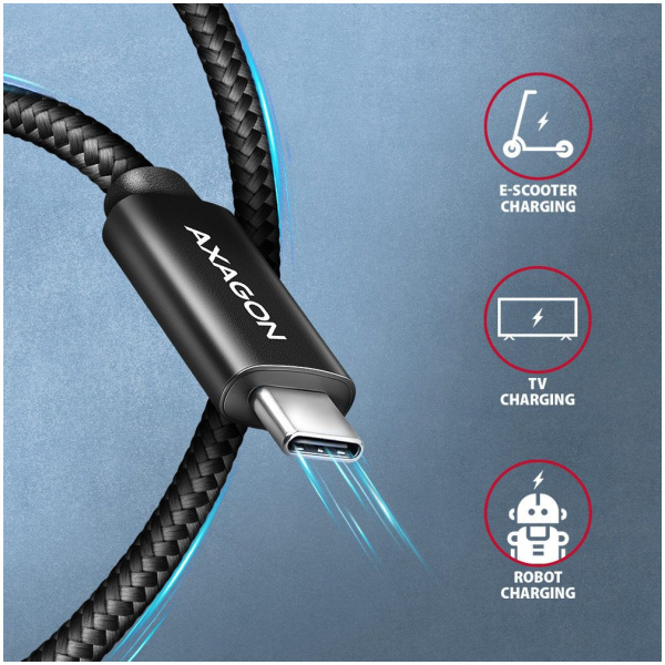 Axagon USB 2.0 C – C töltőkábel (PD 240W, 5A) 3m NEW #6