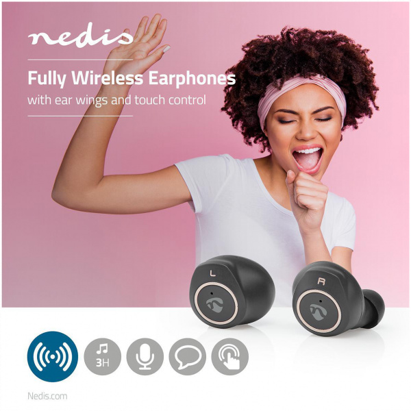 Nedis vezeték nélküli Bluetooth© fülhallgató töltő tokkal, érintésvezérlés 3050 #2
