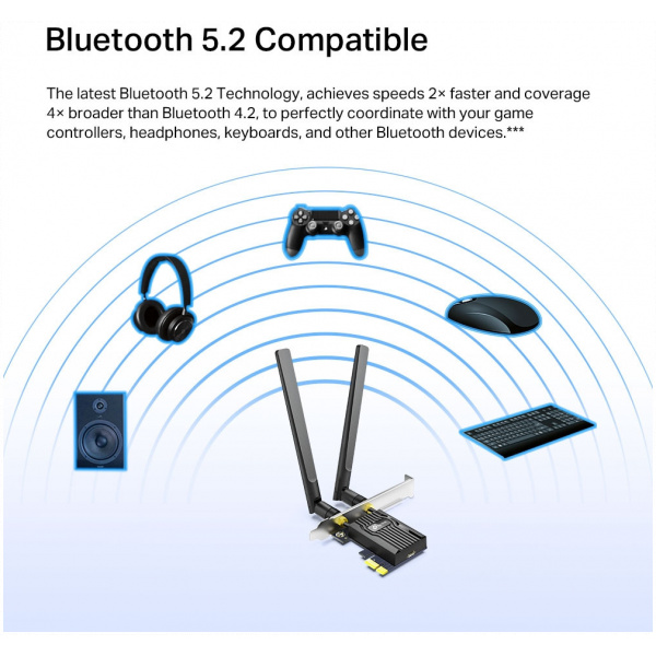 TP-Link AX3000 Wi-Fi 6 Bluetooth 5.2 PCIe hálókártya Archer TX55E #4