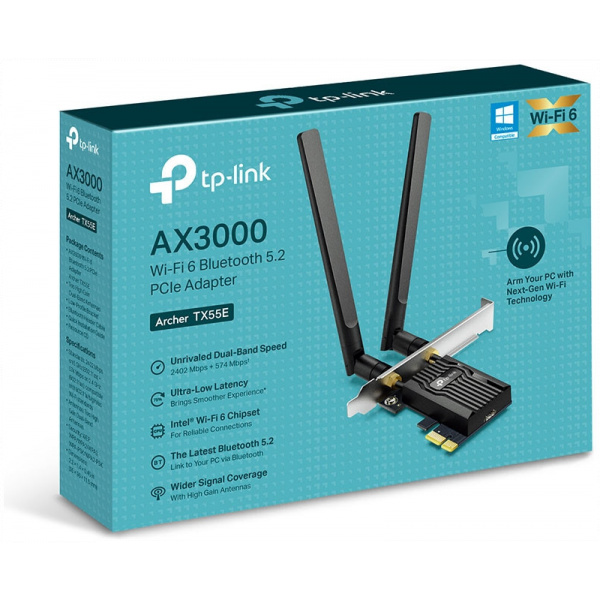 TP-Link AX3000 Wi-Fi 6 Bluetooth 5.2 PCIe hálókártya Archer TX55E #5