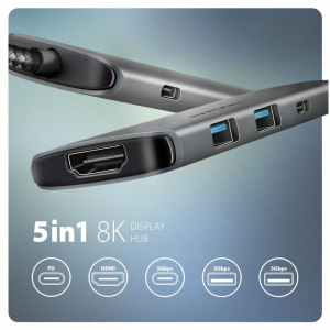 Axagon HMC-5H8K USB Type-C 5-In-1 8K HDMI dokkoló #2