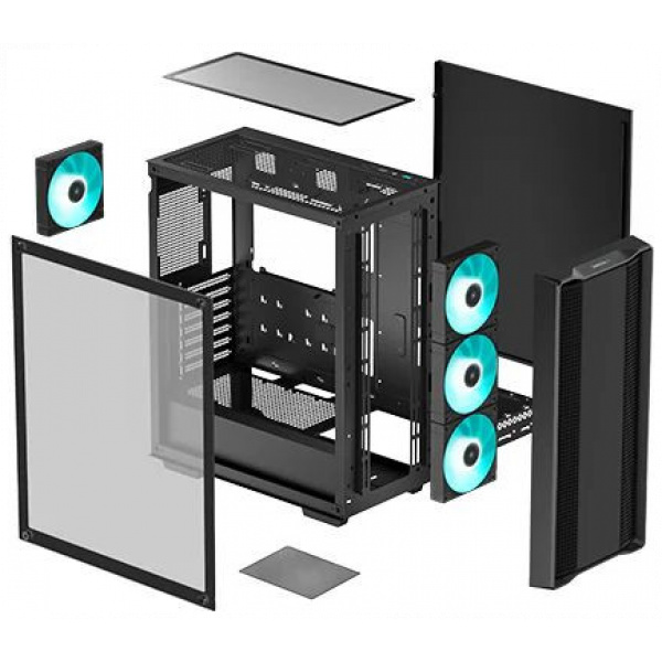 DeepCool CC560 V2 ház hőkezelt üveg oldallappal (fekete) #5