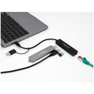 Delock 3-port USB 3.2 Gen 1 HUB USB Type-C™/A csatlakozóval, Gigabit LAN-al #2