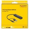 Delock 3-port USB 3.2 Gen 1 HUB USB Type-C™/A csatlakozóval, Gigabit LAN-al #3