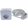 220V-os Powercube elosztó 3 aljzattal, 4 USB-A csatlakozó, túlfeszvédett - Well #3