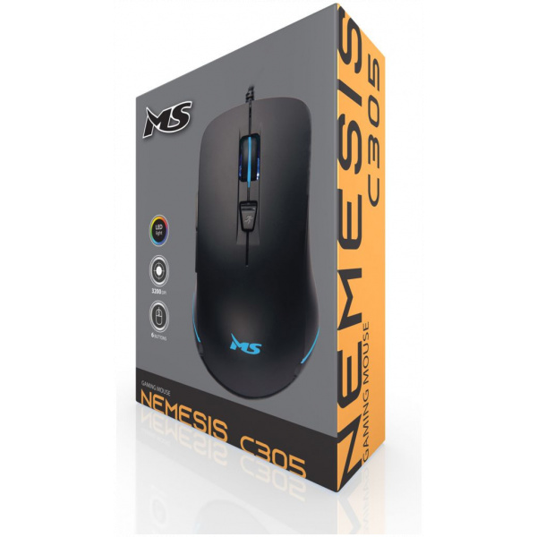 MS Nemesis C305 Gaming optikai egér RGB-s, fekete (USB) #5