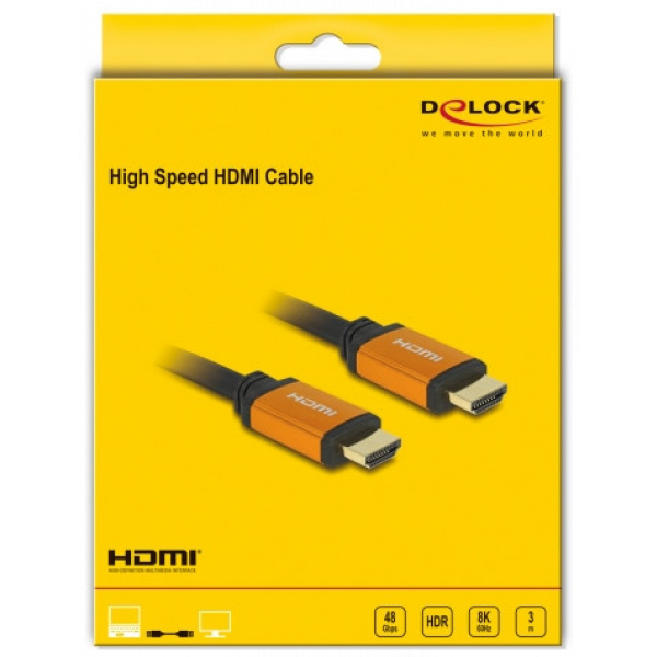 HDMI-HDMI (M) Nagy sebességű kábel 3m 8K 60Hz 48Gbps (Delock) #5