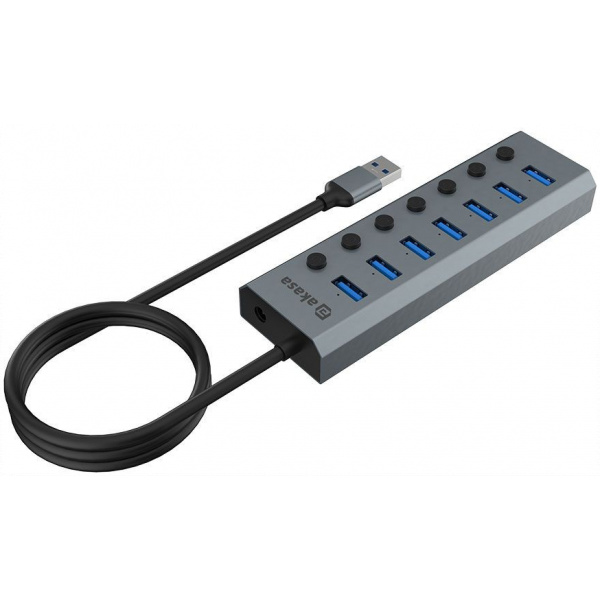 Akasa Connect 7 IPS 7-port USB HUB (külön kapcsolahtó portokkal) #3