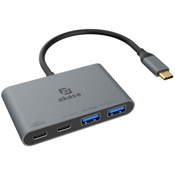 Akasa 4-in-1 USB-C HUB (10 Gbps sebesség, 100W Power Delivery) #3