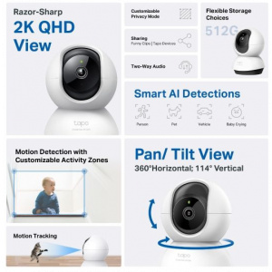 TP-Link TAPO C220 Pan/Tilt AI Home Security Wi-Fi kamera #2
