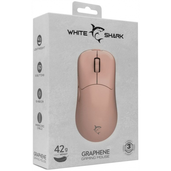 White Shark Graphene Gamer egér (rózsaszín) #4