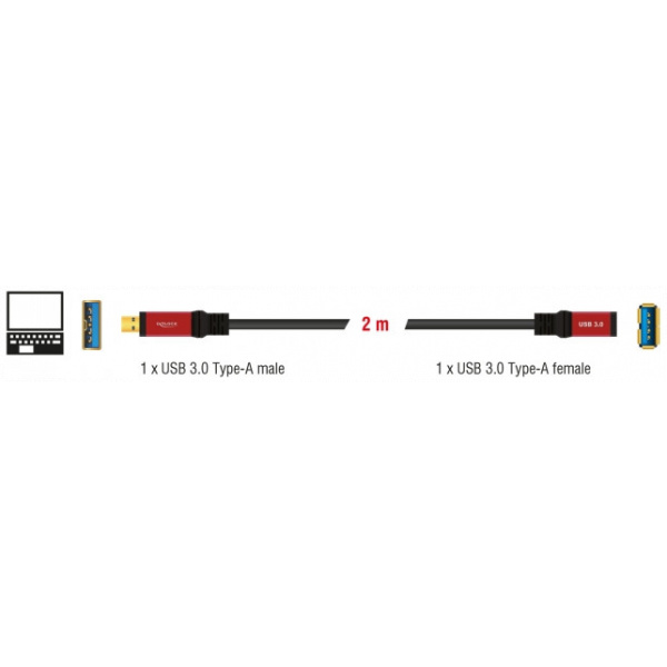 Delock Premium USB 3.0 toldókábel (AF/AM) 2m #3