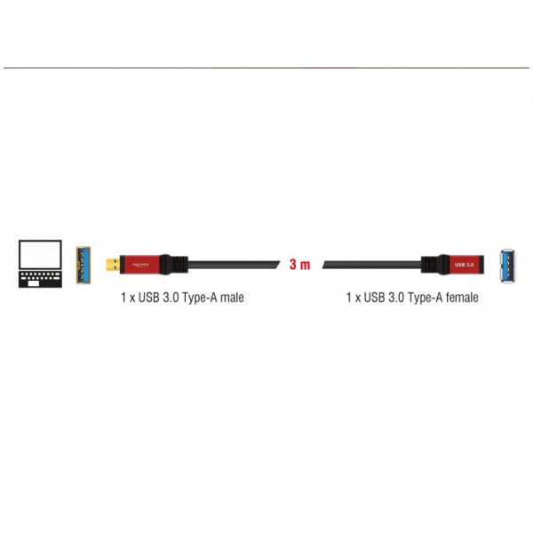 Delock Premium USB 3.0 toldókábel (AF/AM) 3m #3
