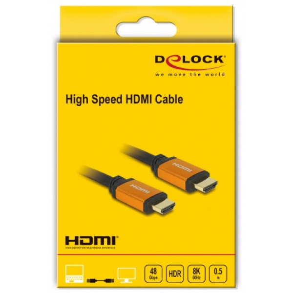 HDMI-HDMI (M) Nagy sebességű kábel 0,5m 8K 60Hz 48Gbps (Delock) #6