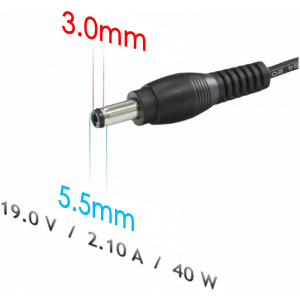 AC adapter Samsung notebookhoz 19V 6,32A (120W) - 5,5x3,0 mm + pin #2