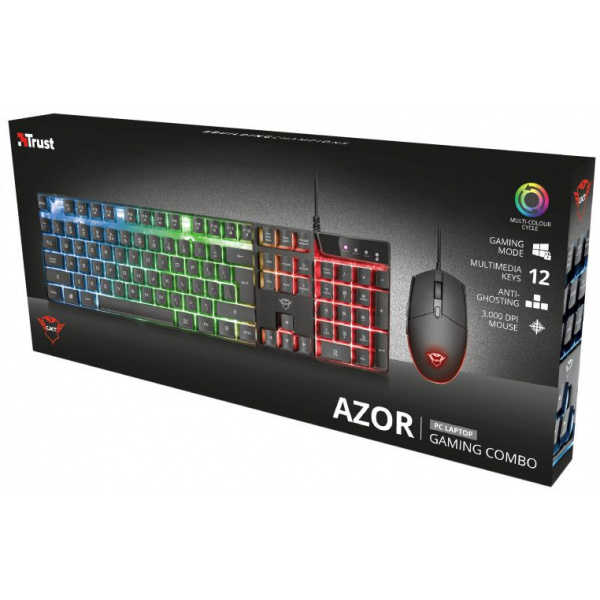 Trust GXT 838 Azor vezetékes billentyű - egér szett RGB világítással #8