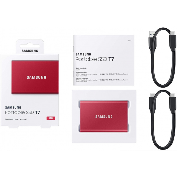 2TB Samsung T7 hordozható SSD USB 3.2 (piros) #5