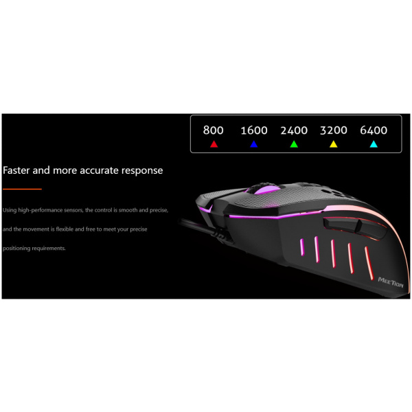 Meetion MT-GM015 Gaming egér, RGB világítással (USB) NEW #5