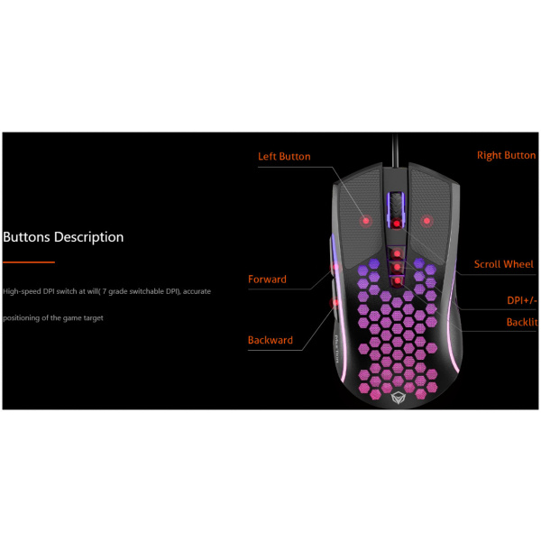 Meetion MT-GM015 Gaming egér, RGB világítással (USB) NEW #7