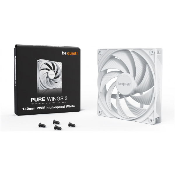 14 cm hűtőventilátor BeQuiet! Pure Wings 3 PWM high-speed White #3