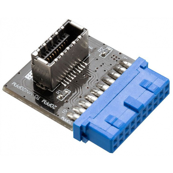 Akasa USB 3.1 alaplapi csatlakozó 19 pin > USB 3.1 20 pin Key-A átalakító #2