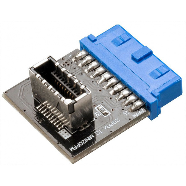 Akasa USB 3.1 alaplapi csatlakozó 19 pin > USB 3.1 20 pin Key-A átalakító #3