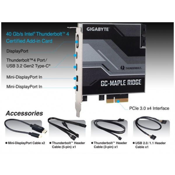 Gigabyte GC-MAPLE RIDGE 2x Thunderbolt 4 / 2x Mini-DP / DP kiegészítő kártya #2