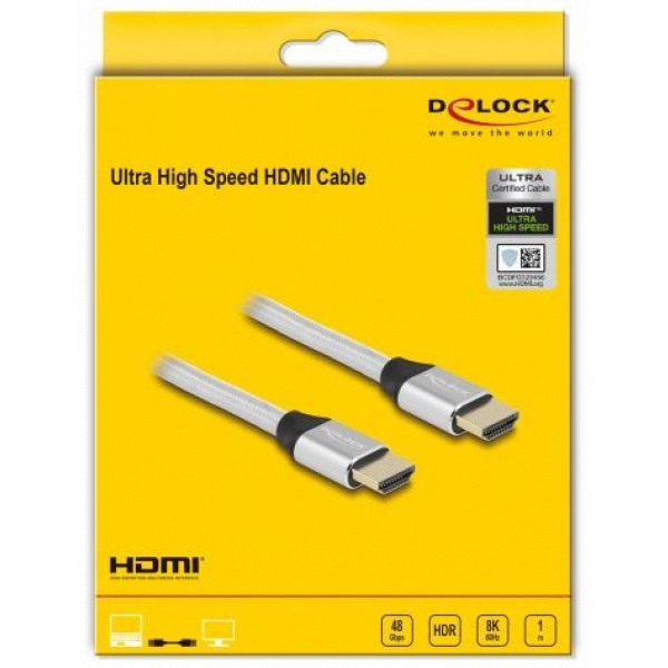 Delock HDMI ultra nagy sebességű kábel 1m 8K 60Hz 48Gbps, tanúsítvánnyal #3