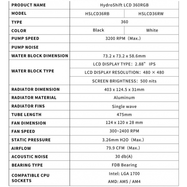 Lian Li HydroShift LCD 360 ARGB CPU vízhhűtés (fekete) #4