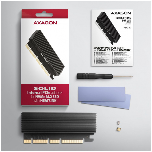 Axagon PCI Express vezérlő adapter + borda > 1 x belső NVME M.2 SSD-hez PCEM2-XS #6