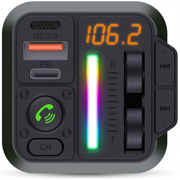 Nedis autós FM transzmitter (12-24V) - Bluetooth, hangvezérlés, 2xUSB #2
