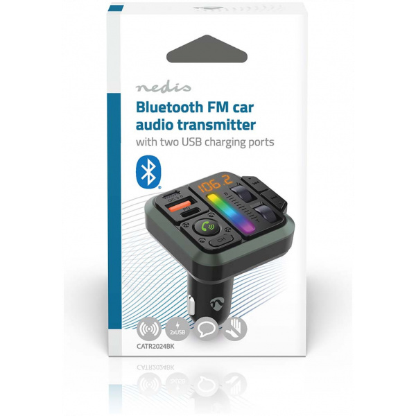 Nedis autós FM transzmitter (12-24V) - Bluetooth, hangvezérlés, 2xUSB #6