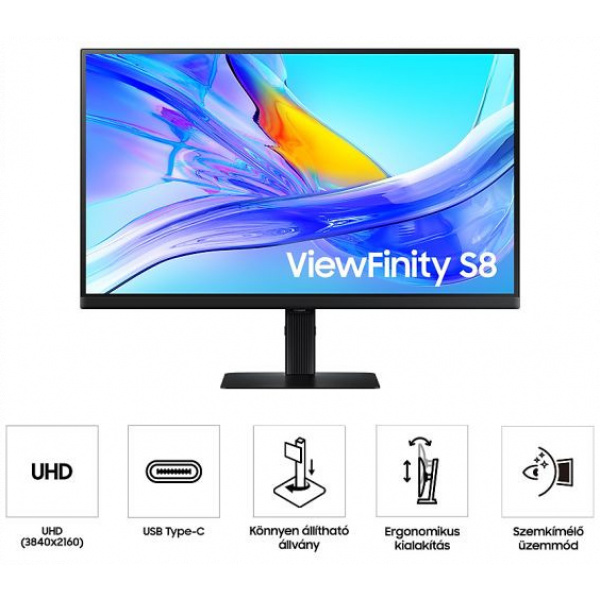 31,5" Samsung ViewFinity S8 S32D800UAU UHD monitor (VA LED) #4