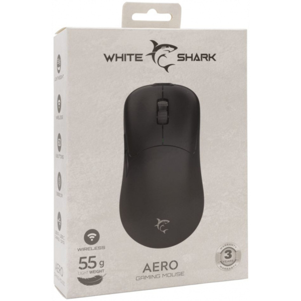 White Shark AERO vezeték nélküli egér (fekete) #7