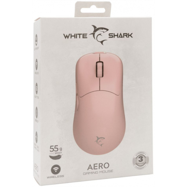 White Shark AERO vezeték nélküli egér (rózsaszín) #7