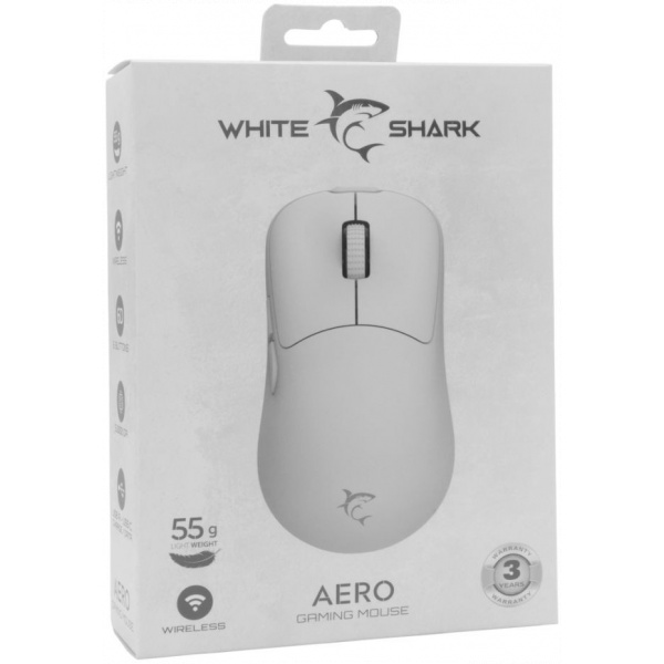 White Shark AERO vezeték nélküli egér (fehér) #7